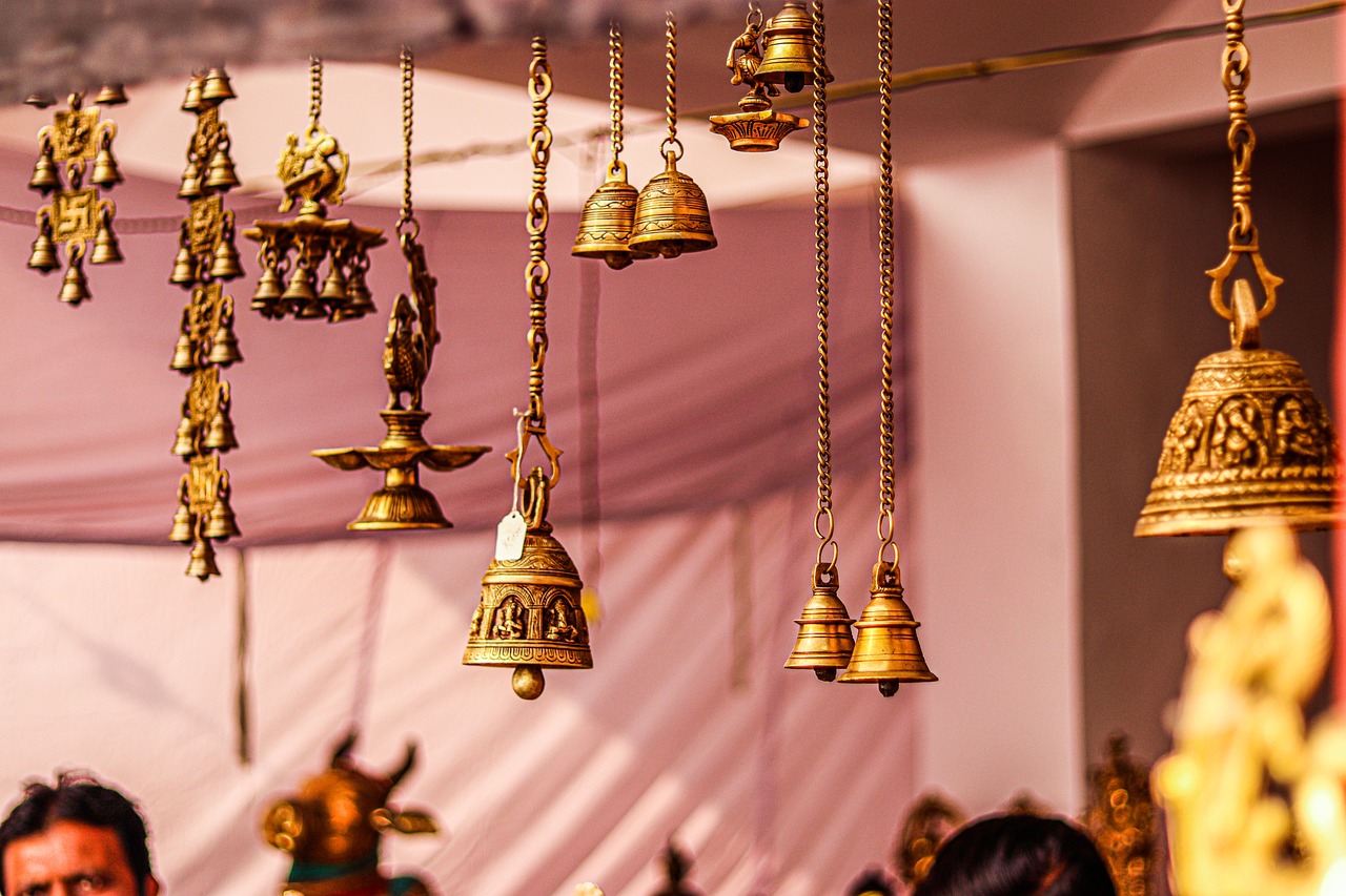 bells, shop, display, decoration, gold, bells, bells, bells, gold, gold, gold, gold, gold