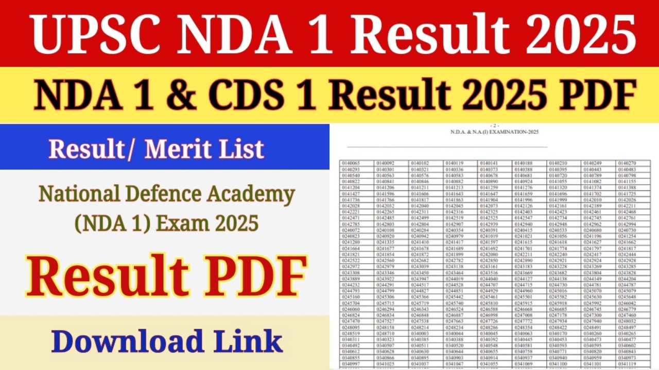 UPSC NDA Result 2025